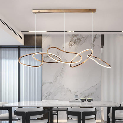 Lustre LED Ondulation Dorée