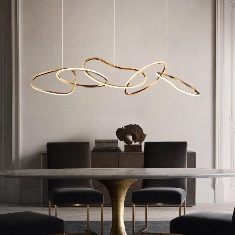Lustre LED Ondulation Dorée
