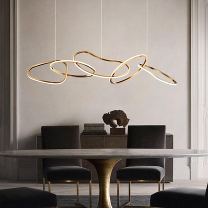 Lustre LED Ondulation Dorée