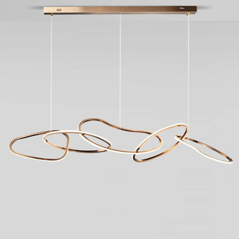 Lustre LED Ondulation Dorée