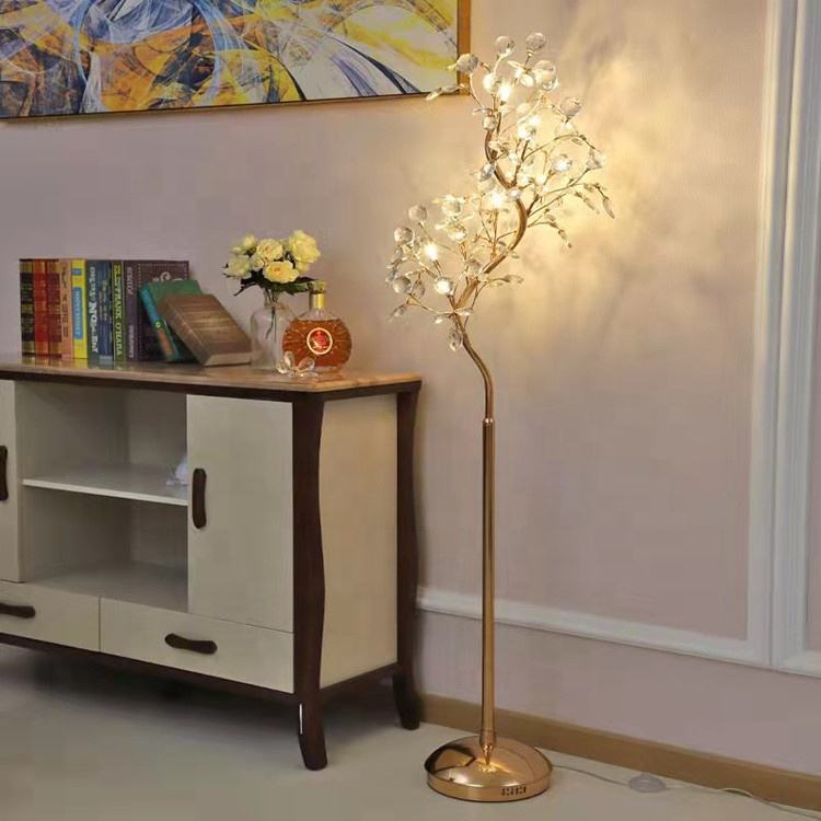 Lampadaire Arbre Cristal Doré